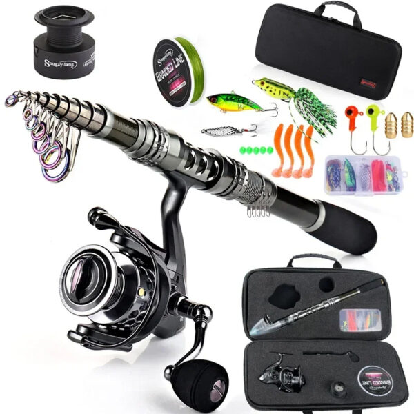 1.8M Telescopic Fishing Rod Spinning Reel