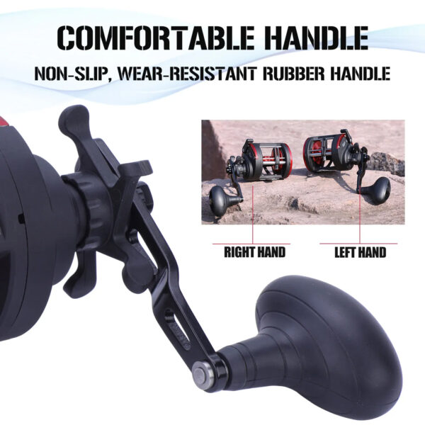 3.8:1 Trolling Reel Round Baitcasting Reel - Image 7