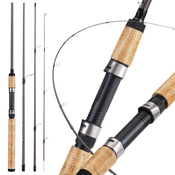 2.1m Ultra Light Wooden Handle Spinning Rods Casting Fishing Pole Carbon Fibre Bass Trout Rods Cork Handle Pole