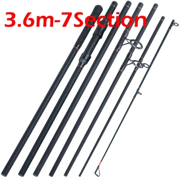 3m 3.6m Carp Fishing Rod Top Quality Carbon Fiber 3.5LB Portable 6/7 Sections Spinning Feeder Rod for Freshwater - Image 8