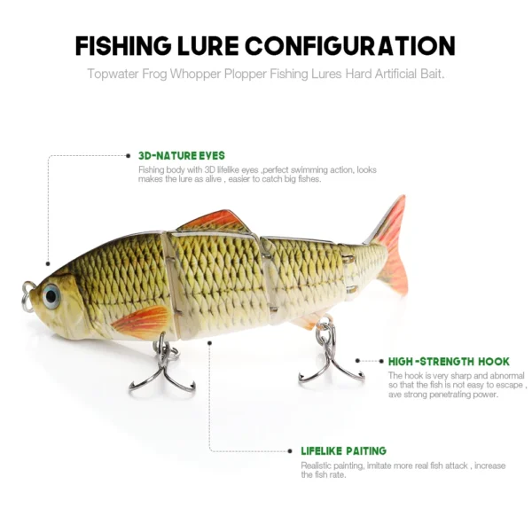 12cm 16g Lifelike 4 Segments Joint Bait Artificial Fishing Lure Sinking Wobblers For Pike Swimbait Crankbaits Fishing - Image 3