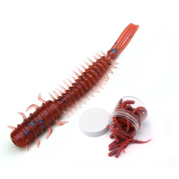 50pcs Worm Silicone Bait 45mm 0.4g Rubber Swimbait Straight Tail Wobbler Soft Fishing Lures Kit With Portable Bottle - Image 8