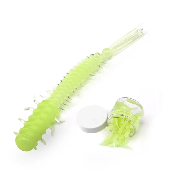 50pcs Worm Silicone Bait 45mm 0.4g Rubber Swimbait Straight Tail Wobbler Soft Fishing Lures Kit With Portable Bottle - Image 9
