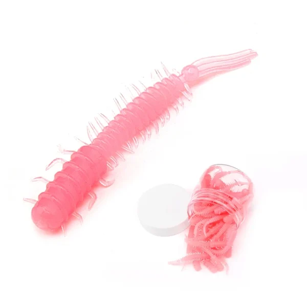 50pcs Worm Silicone Bait 45mm 0.4g Rubber Swimbait Straight Tail Wobbler Soft Fishing Lures Kit With Portable Bottle - Image 10