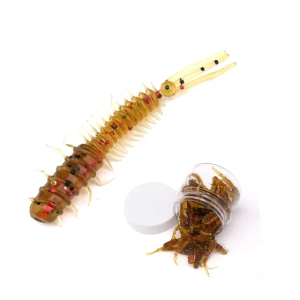 50pcs Worm Silicone Bait 45mm 0.4g Rubber Swimbait Straight Tail Wobbler Soft Fishing Lures Kit With Portable Bottle - Image 11