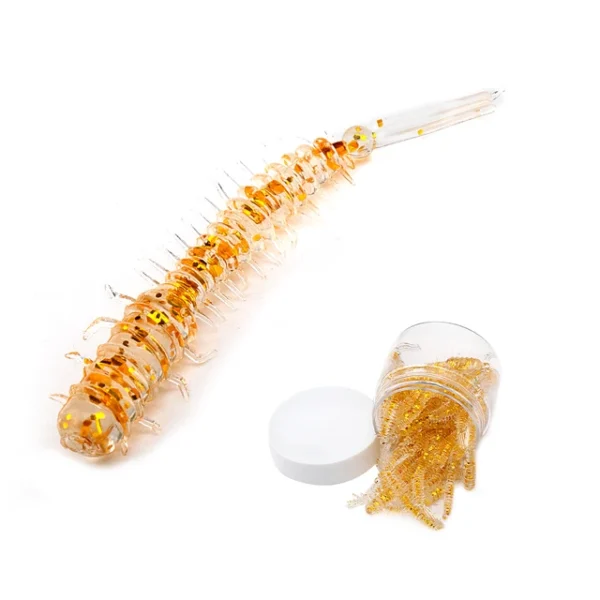 50pcs Worm Silicone Bait 45mm 0.4g Rubber Swimbait Straight Tail Wobbler Soft Fishing Lures Kit With Portable Bottle - Image 12