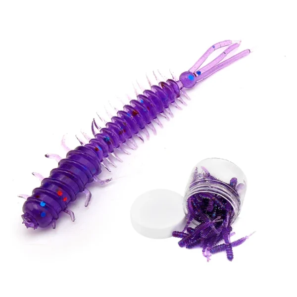 50pcs Worm Silicone Bait 45mm 0.4g Rubber Swimbait Straight Tail Wobbler Soft Fishing Lures Kit With Portable Bottle - Image 13