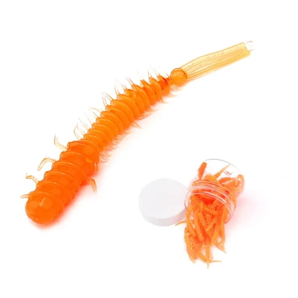 50pcs Worm Silicone Bait 45mm 0.4g Rubber Swimbait Straight Tail Wobbler Soft Fishing Lures Kit With Portable Bottle - Image 7