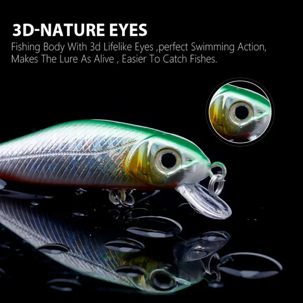 Mini Floating Minnow Wobbler Fishing Lure 6cm 5g Trout Artificial Plastic Hard Bait 3D Eyes Crankbait Bass Fishing Tackle - Image 4