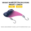 Mini Hard VIB Bait Metal Fishing Lure 4cm 3.8g Spoon Crankbait Vibration Spinner Sequin Single Hook Sinking Wobber Tackle - Image 2