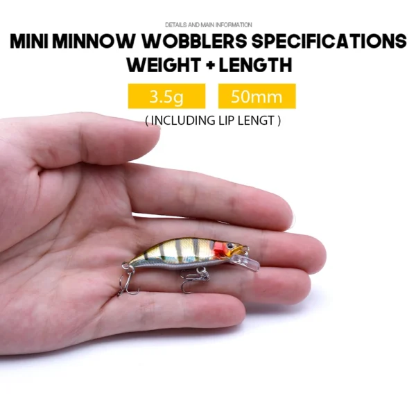 Sinking Minnow Wobblers Fishing Lures 50mm 3.5g Trout Artificial Plastic Hard Bait Jerkbait Crankbait Bass Fishing Tackle - Image 3