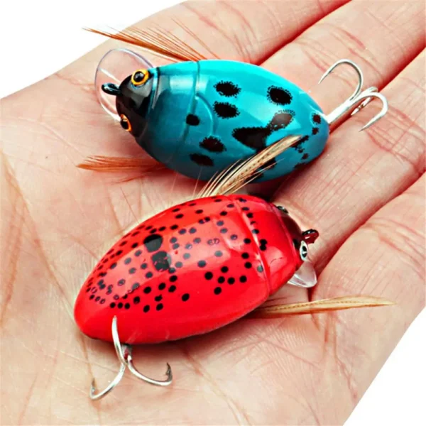 1PC Artificial Ladybug Fishing Bait Cicada Beetle Insect Wobblers Fishing Lures Topwater For Bass Carp Fishing Tackle 3.8cm/4.1g - Image 4