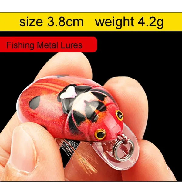 1PC Artificial Ladybug Fishing Bait Cicada Beetle Insect Wobblers Fishing Lures Topwater For Bass Carp Fishing Tackle 3.8cm/4.1g - Image 6