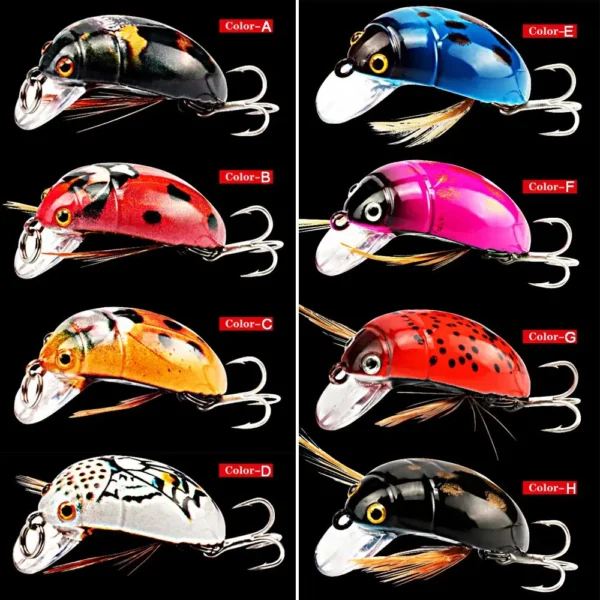 1PC Artificial Ladybug Fishing Bait Cicada Beetle Insect Wobblers Fishing Lures Topwater For Bass Carp Fishing Tackle 3.8cm/4.1g - Image 5