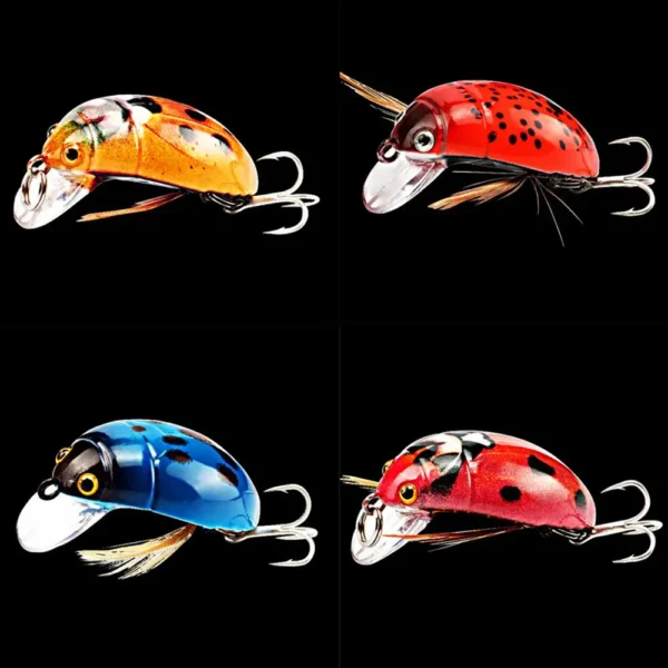 1PC Artificial Ladybug Fishing Bait Cicada Beetle Insect Wobblers Fishing Lures Topwater For Bass Carp Fishing Tackle 3.8cm/4.1g - Image 2