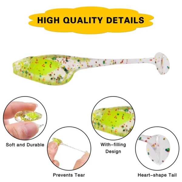 30Pcs Soft Silicone Luminous Floating Fishing Lure 5cm 1g Soft Artificial Bait Swimbaits Jigging Fishing Trout Lures - Image 3