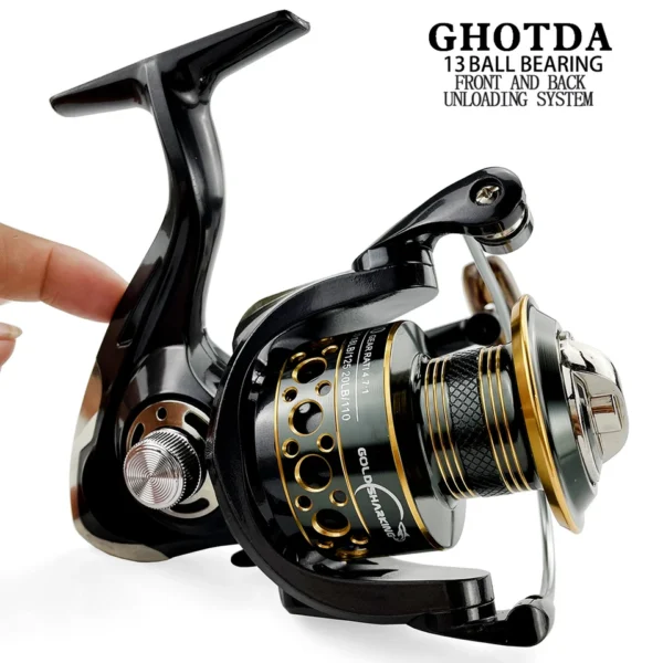 Fishing Spinning Reel Metal Spool 5.2:1/4.7:113BB Ball Bearings Carp Fishing Reel BK2000-7000 Metal Line Cup Sea Tackle - Image 7