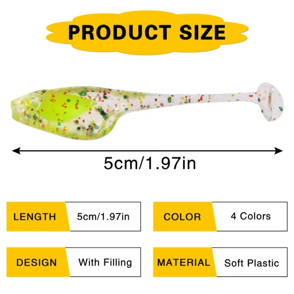 30Pcs Soft Silicone Luminous Floating Fishing Lure 5cm 1g Soft Artificial Bait Swimbaits Jigging Fishing Trout Lures - Image 2