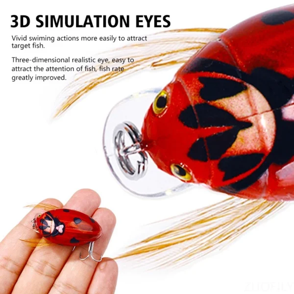 38mm 4g Minnow Lure Topwater Insect Wobblers Fishing Baits Floating Bionics Beetle Bass Lure Mini Catfish Bait for Angler Pesca - Image 4