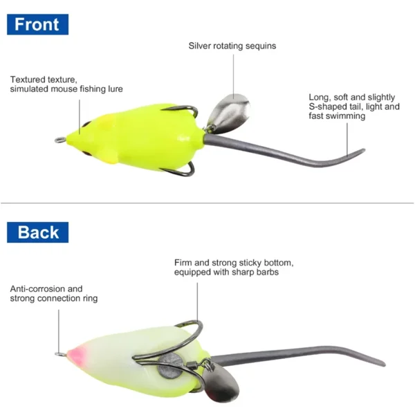 1pcs Soft Plastic Mice Rat Tube Frog Artificial Bait For Fishing Tackle Mouse Swimbait Pike Bass Floating Fishing Lures Topwater - Image 5