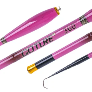 Goture Pink 1.4-4.5m Carbon Fiber Ultralight Telescopic Fishing Rod 24T Mini Hand Pole for Stream Lake Freshwater Fishing Tackle