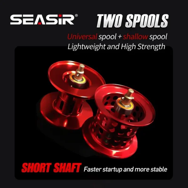 Seasir Mansory Baitcasting Fishing Reel 146g Ultralight Carbon 11+1 7.3:1 HS Ratio Hybrid Ceramic Bearing Double Spools Seawater - Image 4