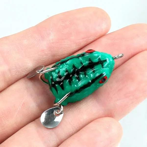 Fishing 2.5cm/2.5g Soft Frog Lure Mini Soft Lure Double Hooks TopWater Ray Frog Artificial Bait - Image 6