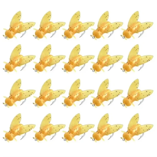20PCS New PVC Bionic Fly Fishing Bait 5 Colors Spinner Swim Baits Flies Fly Fishing Fly Fishing Hook Flies Insects Lures - Image 5