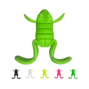 5pcs Lure Bait 5g/piece Water Surface Kick Frog Fake Bait High Simulation TPE Frog Soft Bait Black Fish And Bass Favorite