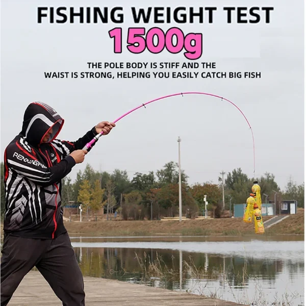 High Sensitivity Short Travel Telescopic Fishing Rods 1.5/1.8/2.1/2.4M Carbon Fiber Pink Spinning Casting Pole Lure Fishing Rod - Image 4