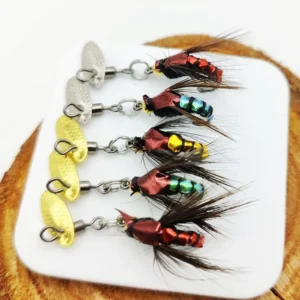 1/5PCS Bionic Fly Fishing Bait hook Trout Jigs Fly Fishing Flies Insects Lures Fly Fishing Lures Spinner Swim Baits Fishing Hook