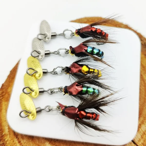 1/5PCS Bionic Fly Fishing Bait hook Trout Jigs Fly Fishing Flies Insects Lures Fly Fishing Lures Spinner Swim Baits Fishing Hook