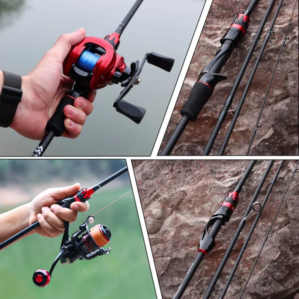 Sougayilang Casting Spinning Fishing Rod 2.1m UltraLight Carbon Fiber Rod Pole 4 Section with EVA Handle 0.8-5g Lure Weight - Image 6