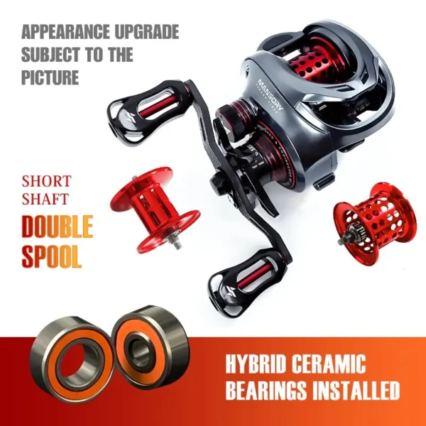 Seasir Mansory Baitcasting Fishing Reel 146g Ultralight Carbon 11+1 7.3:1 HS Ratio Hybrid Ceramic Bearing Double Spools Seawater - Image 7