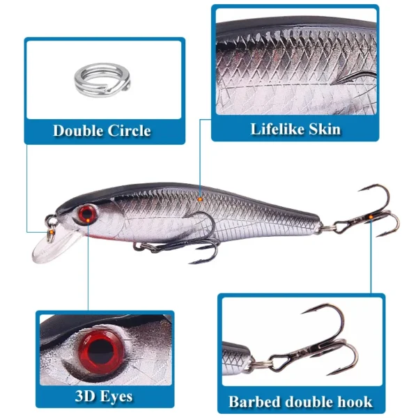 1PCS Japan Hot Model Sinking Minnow Fishing Lures 8.5cm 9.2g Jerkbait Bass Pike Carkbait Wobblers Swimbait Professional Bait - Image 3