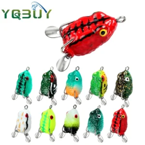 Fishing 2.5cm/2.5g Soft Frog Lure Mini Soft Lure Double Hooks TopWater Ray Frog Artificial Bait