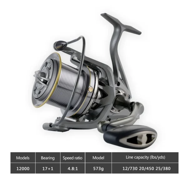 Huidiao Stainless Steel Bearing Spinning Fishing Reel 8000 9000 10000 12000 14000 25KG Powerful Reel Saltwater Fresh Water Drag - Image 8