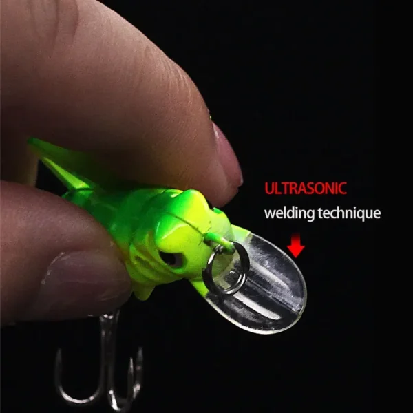 5Pcs Grasshopper Fishing Lure Hard Plastic Artificial Insect Baits Locust Cricket Crankbaits Treble Hook Flying Fishing Lure Set - Image 4