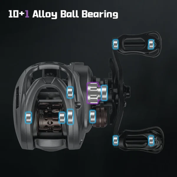 SOLOKING ACURA HICC50 Pro Baitcasting Reel 10+1BB Ultralight BFS Reel for Bass Trout 7.1/8.1 Gear Ratio 4KG Drag Fishing Reel - Image 4