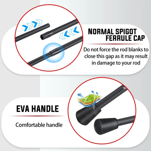Sougayilang Casting Spinning Fishing Rod 2.1m UltraLight Carbon Fiber Rod Pole 4 Section with EVA Handle 0.8-5g Lure Weight - Image 4