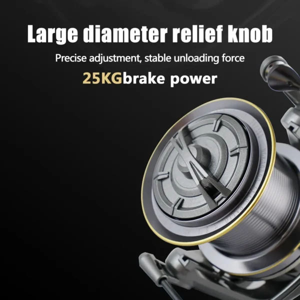 Huidiao Stainless Steel Bearing Spinning Fishing Reel 8000 9000 10000 12000 14000 25KG Powerful Reel Saltwater Fresh Water Drag - Image 4