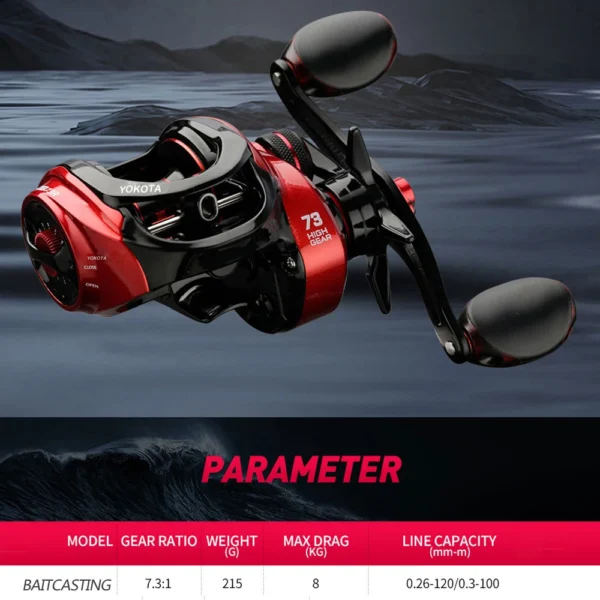 Baitcasting Fishing Reels Max Drag 8kg Ultra light Casting Reel Fishing reel for Bass Pike Fishing Tackle - Image 4