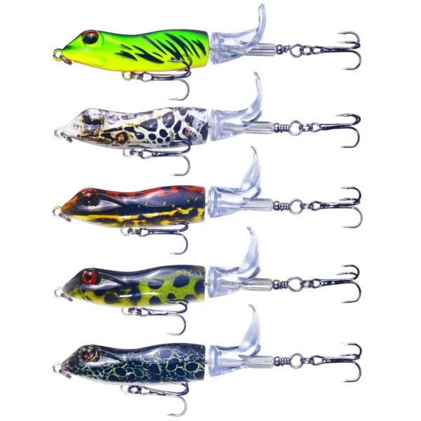 Popper Propeller Topwater Fishing Lures Artificial Bait Hard Crankbait Wobbler Rotating Tail Fishing Tackle