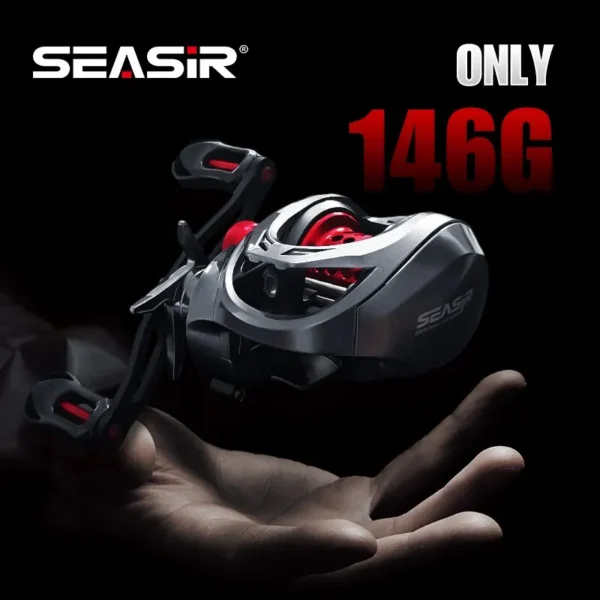 Seasir Mansory Baitcasting Fishing Reel 146g Ultralight Carbon 11+1 7.3:1 HS Ratio Hybrid Ceramic Bearing Double Spools Seawater - Image 3