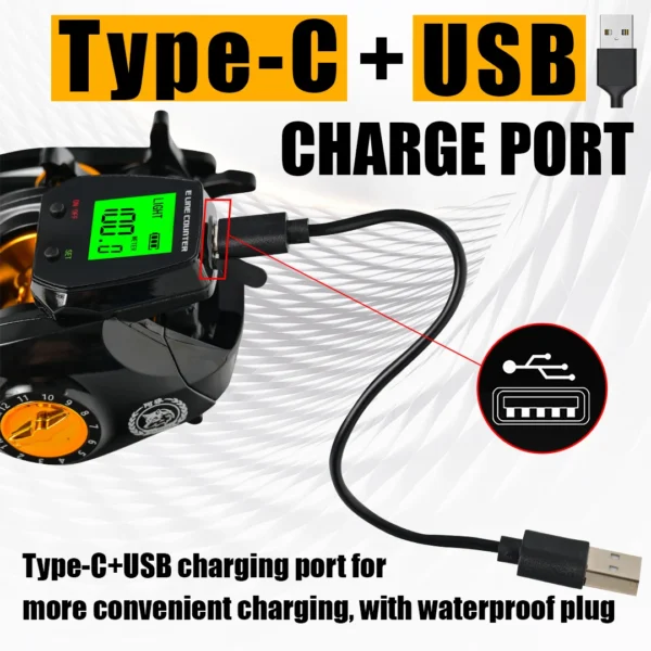 10kg high capacity saltwater fishing wheel large LED screen 7.2:1 high speed gear ratio combined alarm electronic counting reel - Image 2