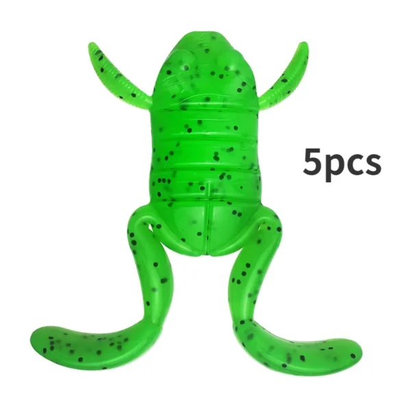 5pcs Lure Bait 5g/piece Water Surface Kick Frog Fake Bait High Simulation TPE Frog Soft Bait Black Fish And Bass Favorite - Image 10