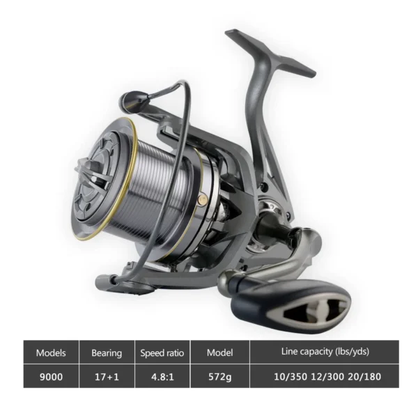 Huidiao Stainless Steel Bearing Spinning Fishing Reel 8000 9000 10000 12000 14000 25KG Powerful Reel Saltwater Fresh Water Drag - Image 9