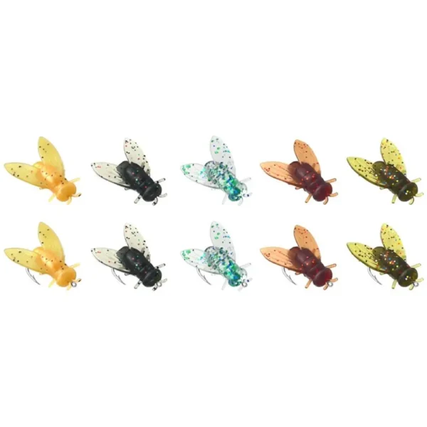 20PCS New PVC Bionic Fly Fishing Bait 5 Colors Spinner Swim Baits Flies Fly Fishing Fly Fishing Hook Flies Insects Lures - Image 3
