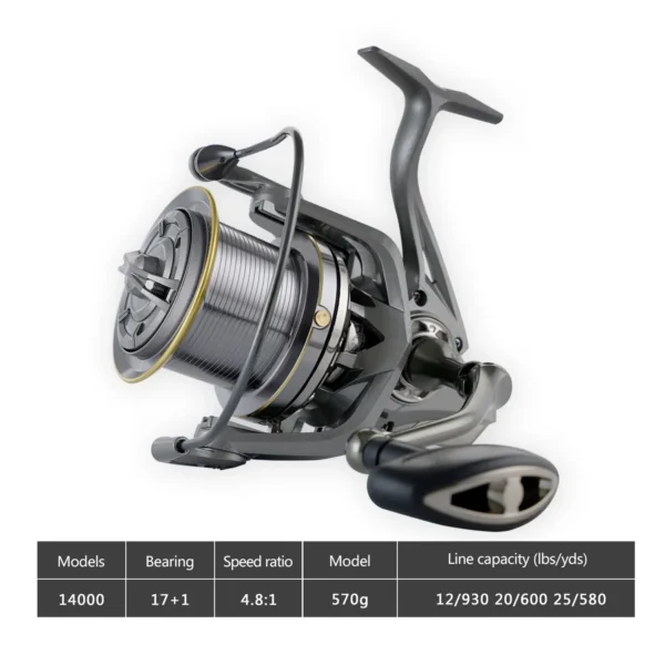 Huidiao Stainless Steel Bearing Spinning Fishing Reel 8000 9000 10000 12000 14000 25KG Powerful Reel Saltwater Fresh Water Drag - Image 7