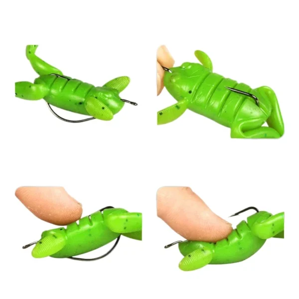 5pcs Lure Bait 5g/piece Water Surface Kick Frog Fake Bait High Simulation TPE Frog Soft Bait Black Fish And Bass Favorite - Image 4
